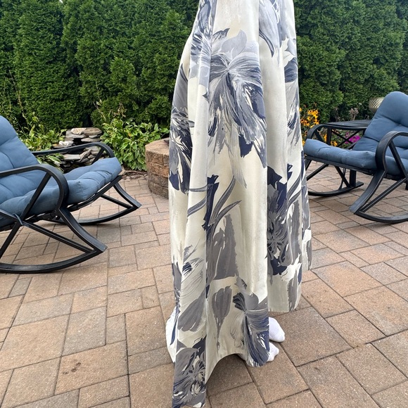 Eliza J Navy and Cream Floral Maxi Skirt - Picture 3 of 4